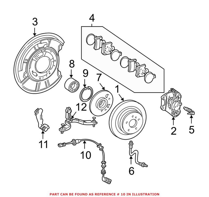 Mercedes ABS Wheel Speed Sensor - Rear Driver Side 2035401317